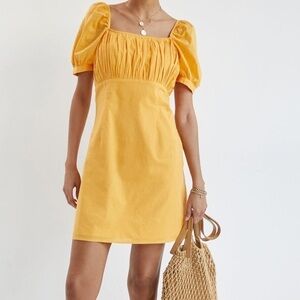 NWT ANTHROPOLOGIE Forever That Girl Gathered Puff-Sleeve Mini Dress